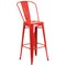Merrick Lane Dothan Series Metal Stool with Removable Back for Indoor-Outdoor Use